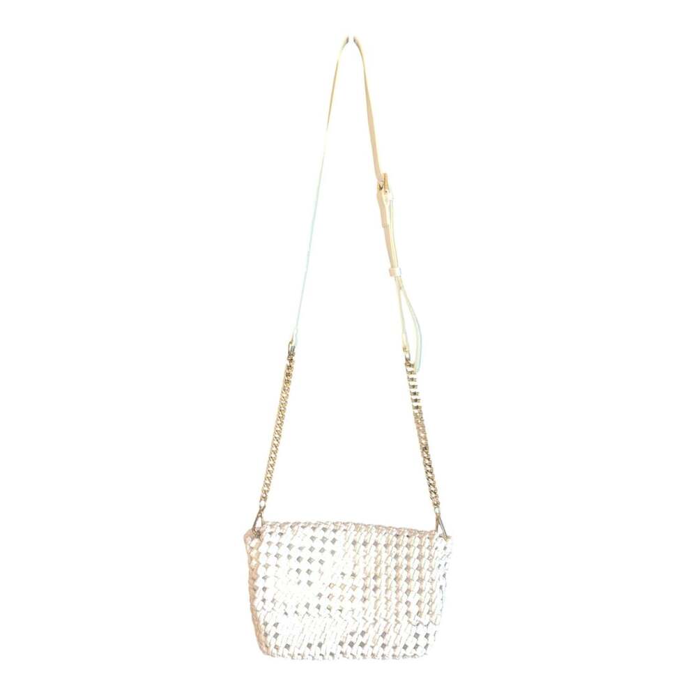 Billini Breanna Crossbody Bag Bone Woven PU Flap Magnetic Closure